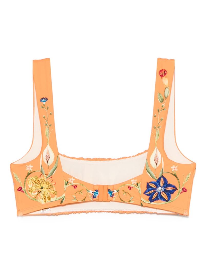 Orange Flores Bikini Top