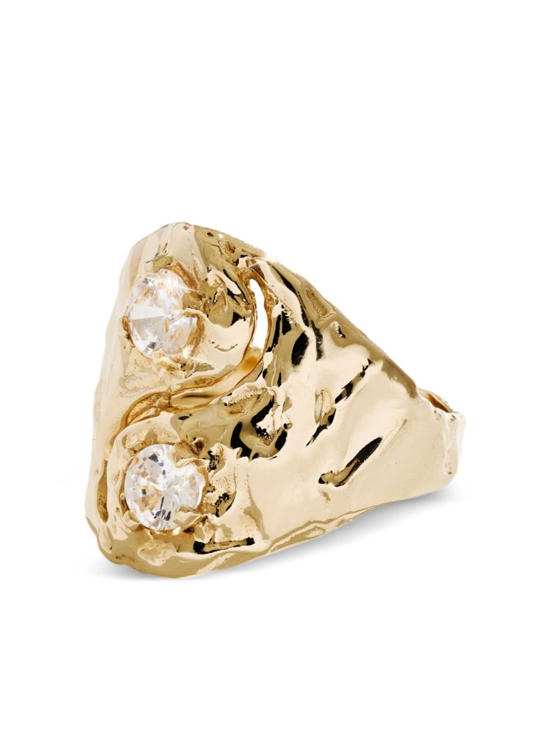 14k Yellow Gold Yin Yang Diamond Ring