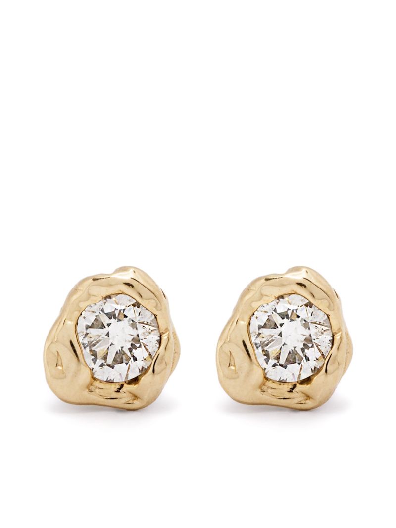 14k Yellow Gold Alfa Diamond Earrings