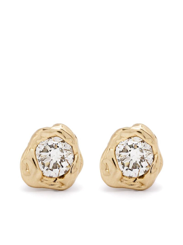 14k Yellow Gold Alfa Diamond Earrings
