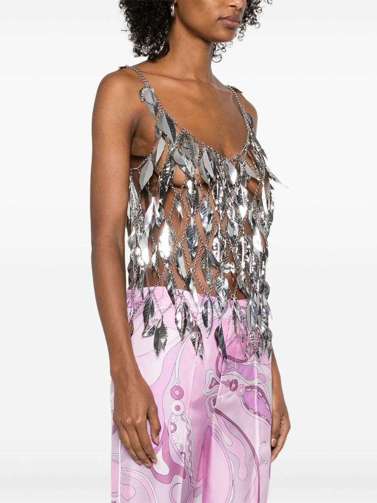 Silver Disc-embellished Top