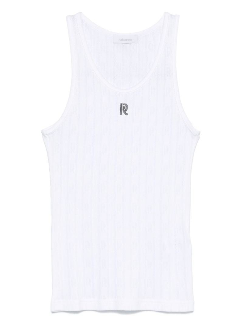 White Logo-plaque Tank Top
