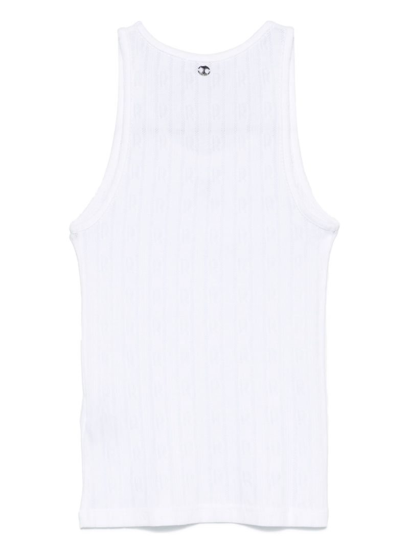 White Logo-plaque Tank Top