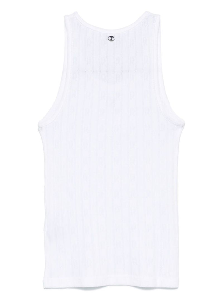 White Logo-plaque Tank Top