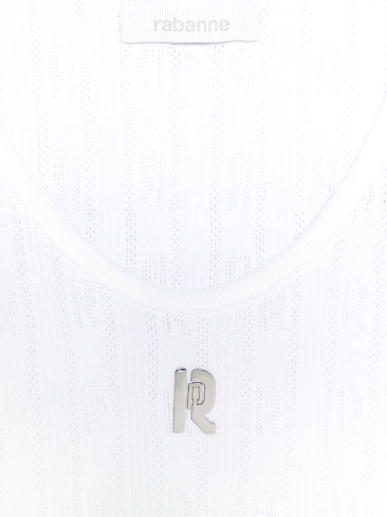 White Logo-plaque Tank Top