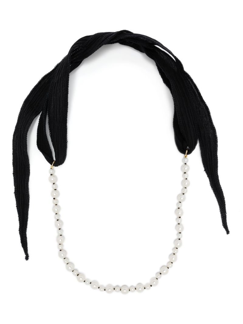 14k Gold Pearl Silk Necklace