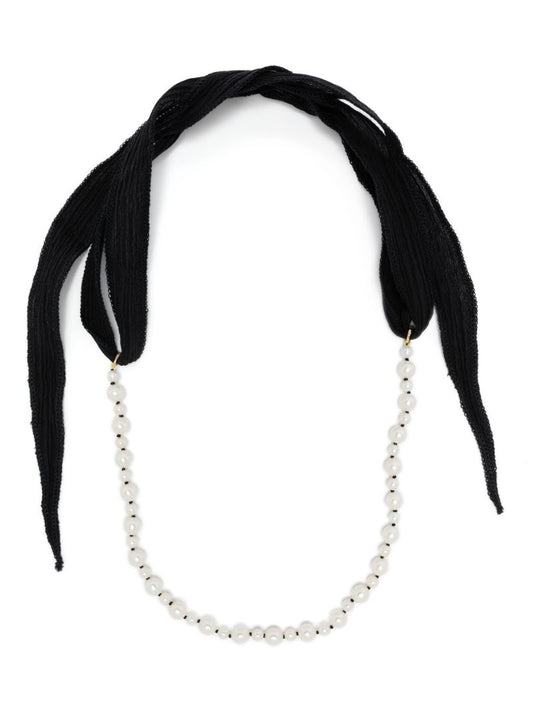 14k Gold Pearl Silk Necklace