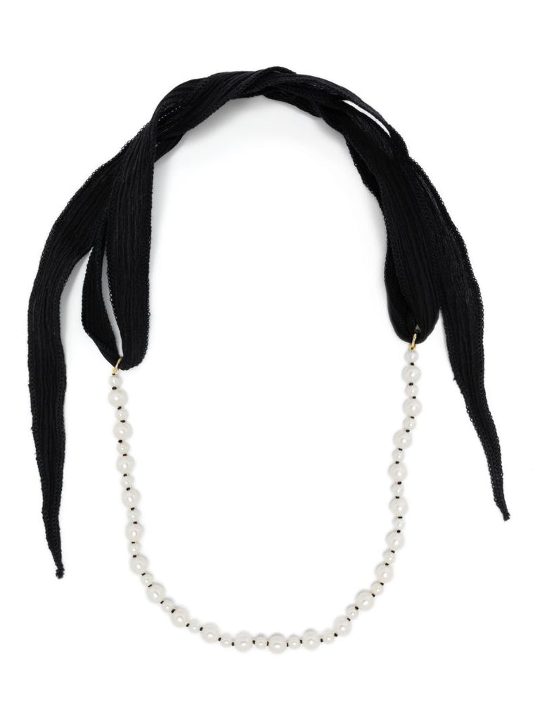 14k Gold Pearl Silk Necklace