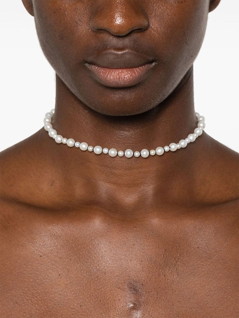 14k Gold Pearl Silk Necklace