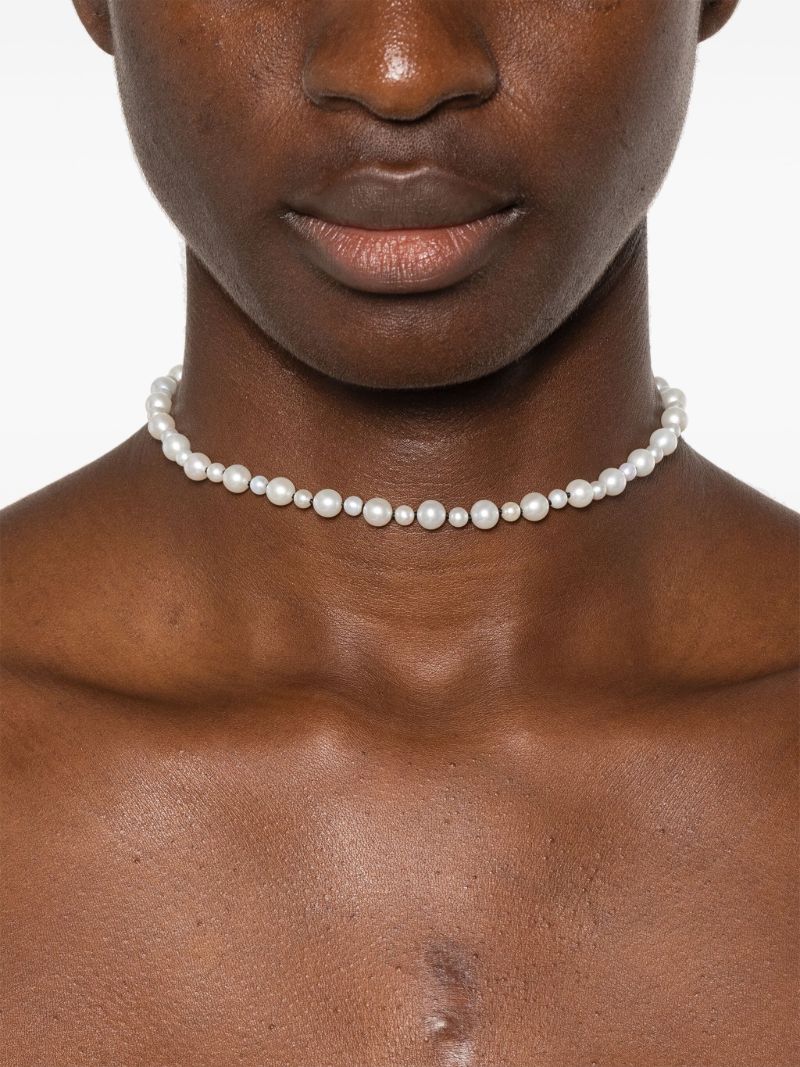 14k Gold Pearl Silk Necklace