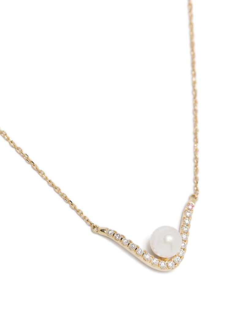 14k Gold Diamond and Pearl Necklace