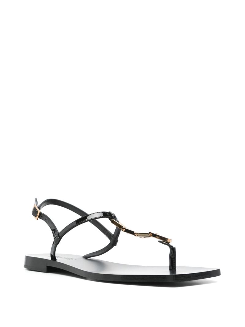 Black V-chain Sandals