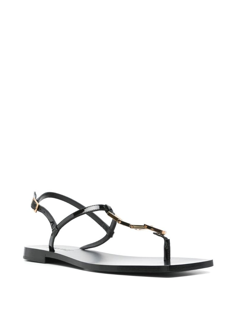 Black V-chain Sandals