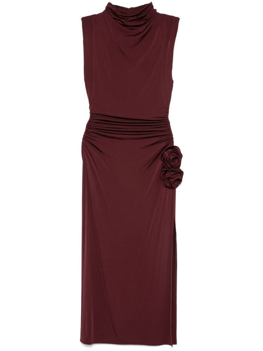 Red Draped Dress