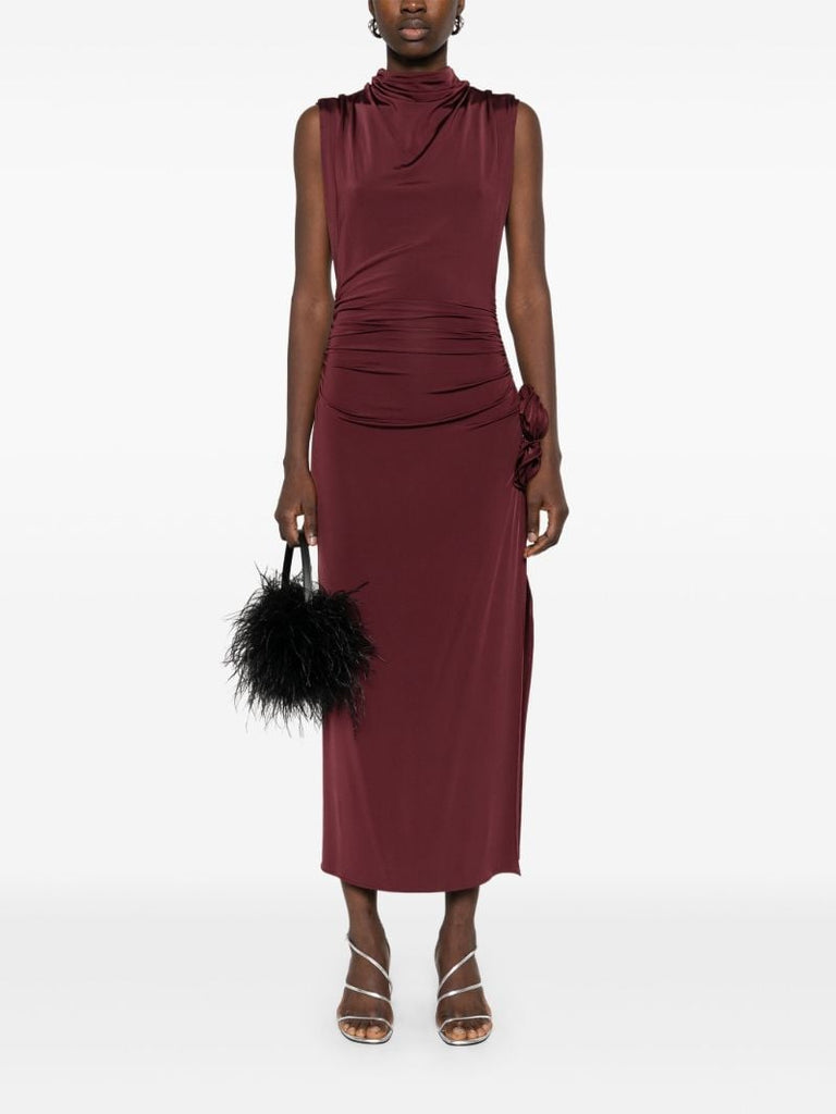 Red Draped Dress