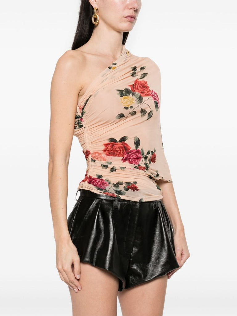 One-shoulder Wrap Blouse