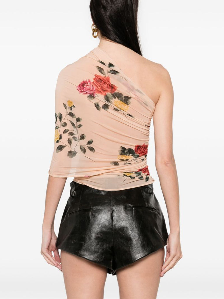One-shoulder Wrap Blouse