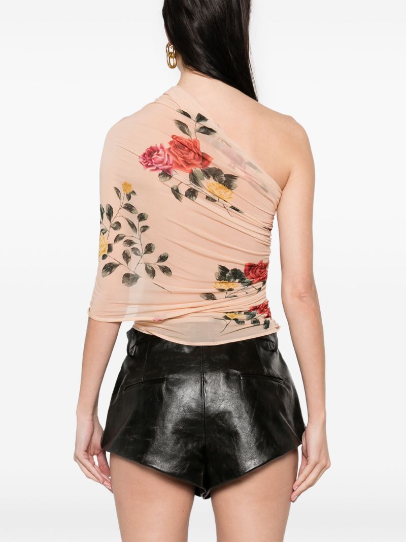 One-shoulder Wrap Blouse