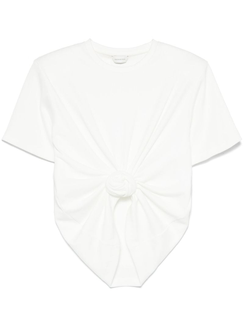 White Knot-detail T-shirt