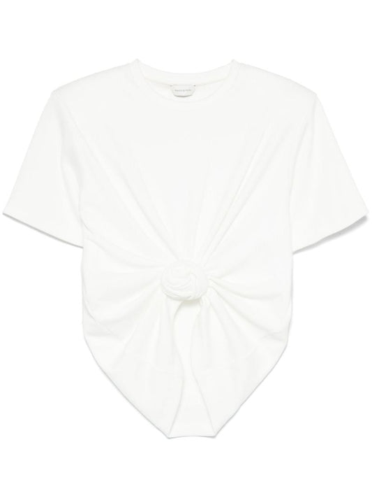White Knot-detail T-shirt