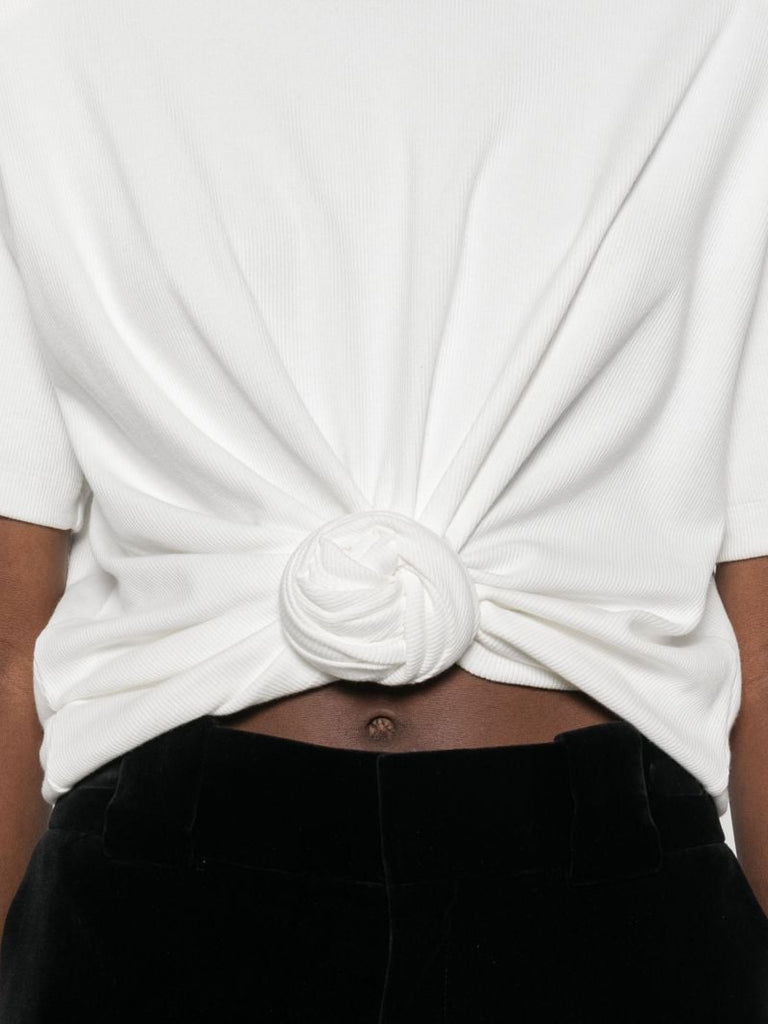 White Knot-detail T-shirt