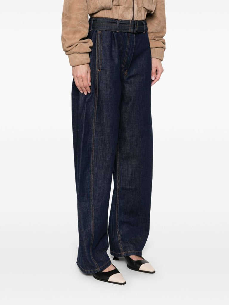 Belted Wide-leg Jeans