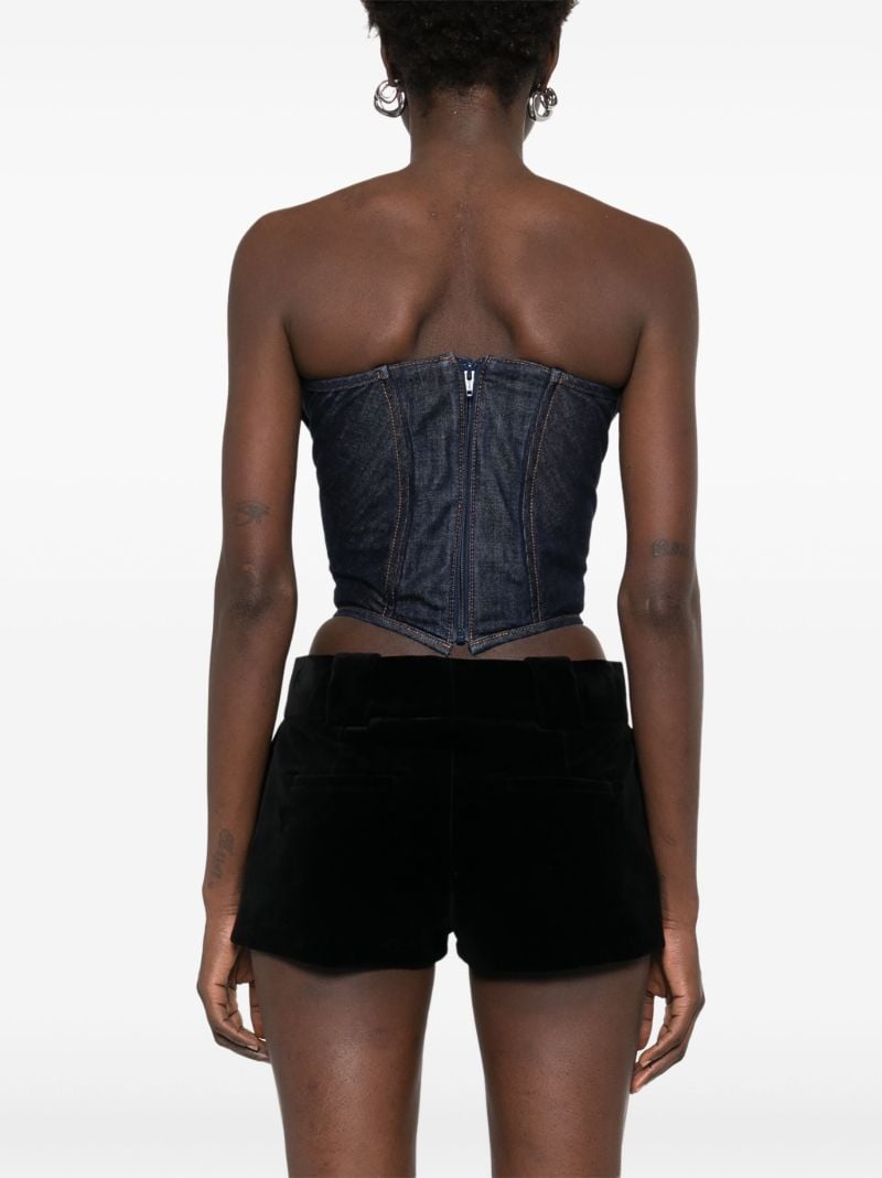Blue Draped Corset Top