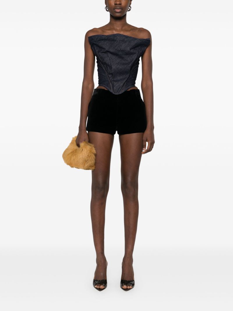 Blue Draped Corset Top