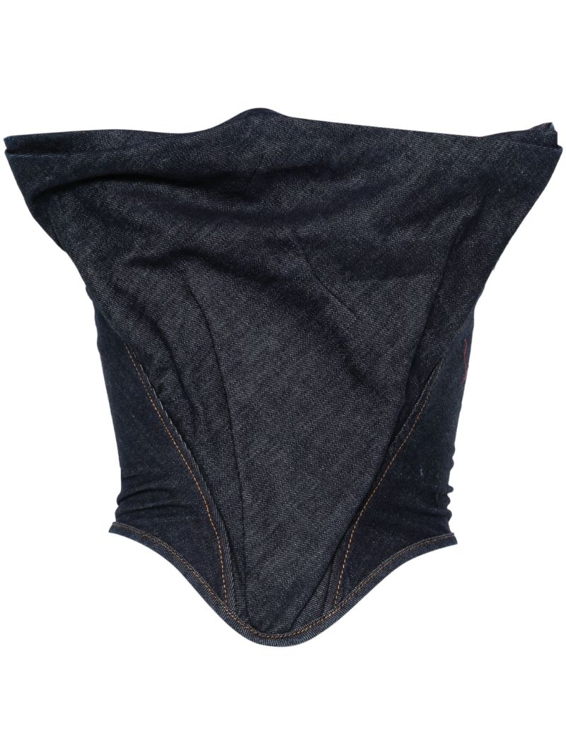 Blue Draped Corset Top