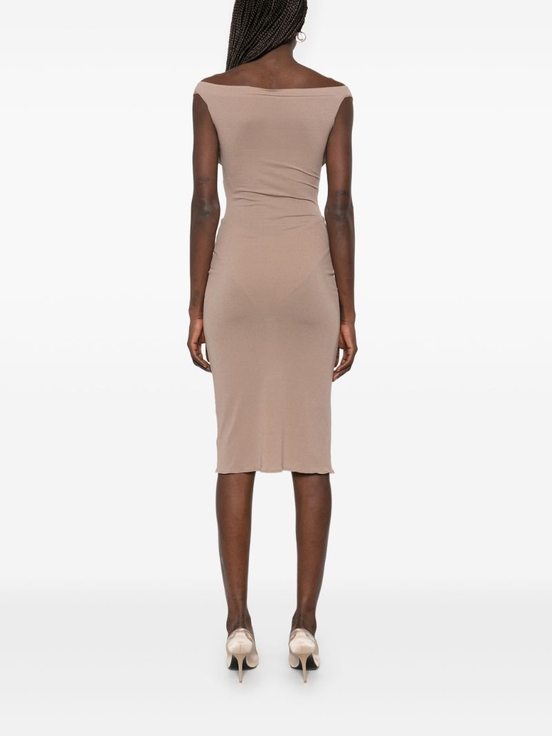 Flower-appliquÃ_x0083_Â© Bustier Midi Dress