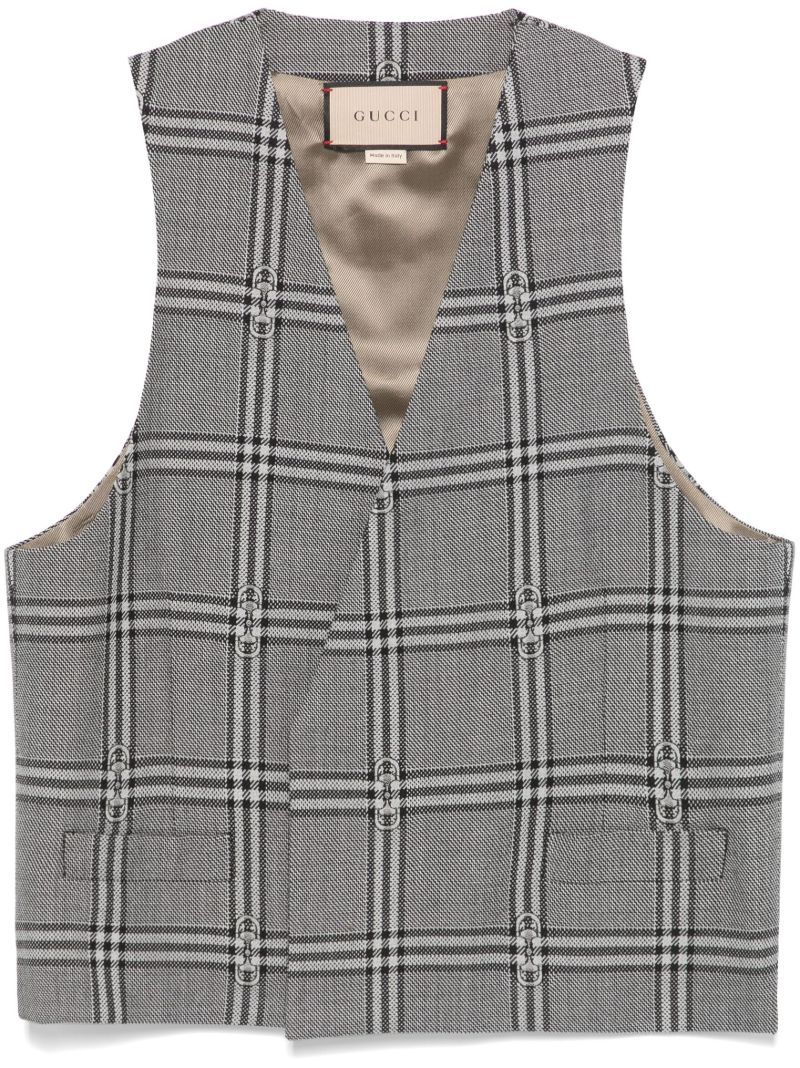 Horsebit Check Gilet