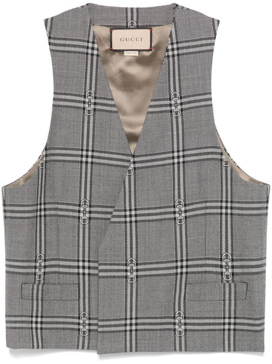 Horsebit Check Gilet