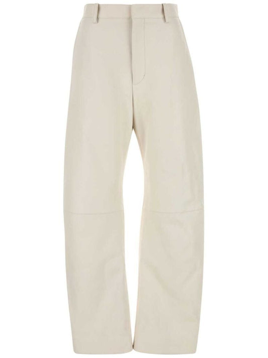 Leather Rounded-leg Trousers