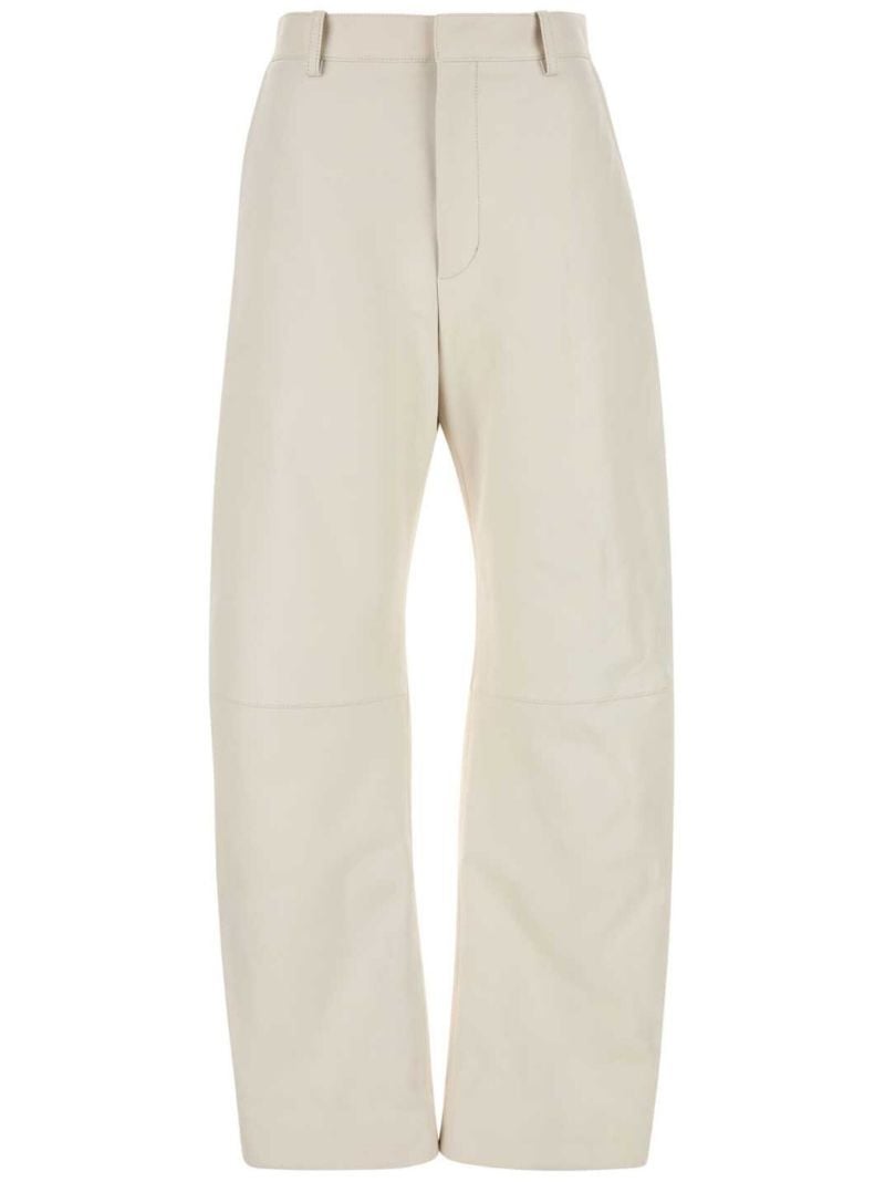 Leather Rounded-leg Trousers