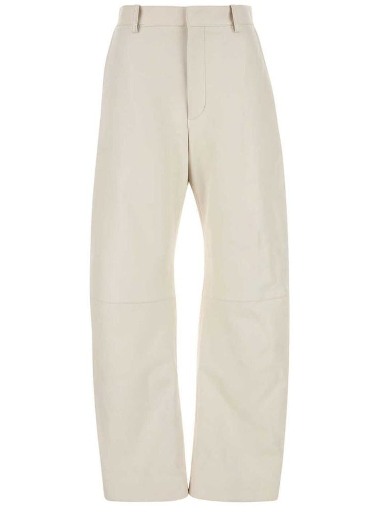 Leather Rounded-leg Trousers