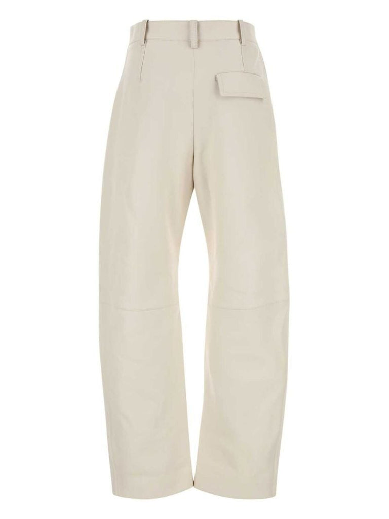 Leather Rounded-leg Trousers
