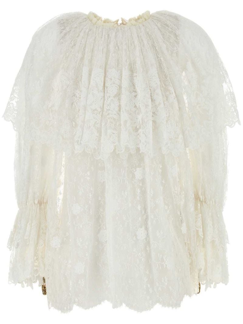 Gathered Lace Blouse
