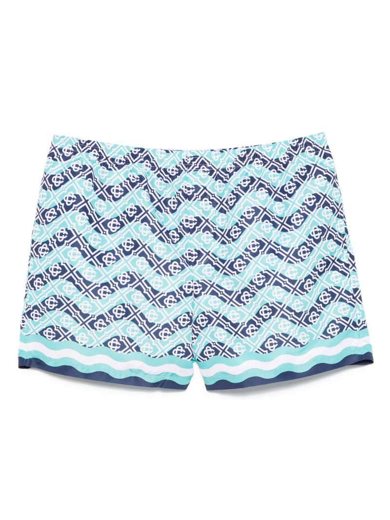 Blue Monogram-print Swim Shorts