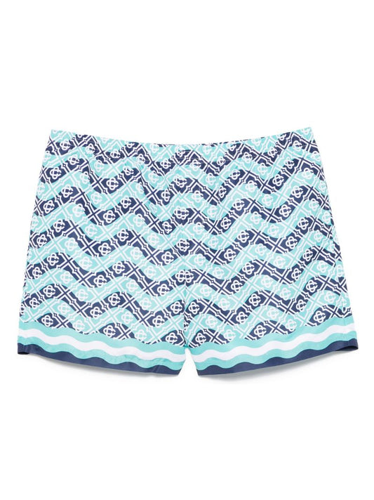 Blue Monogram-print Swim Shorts