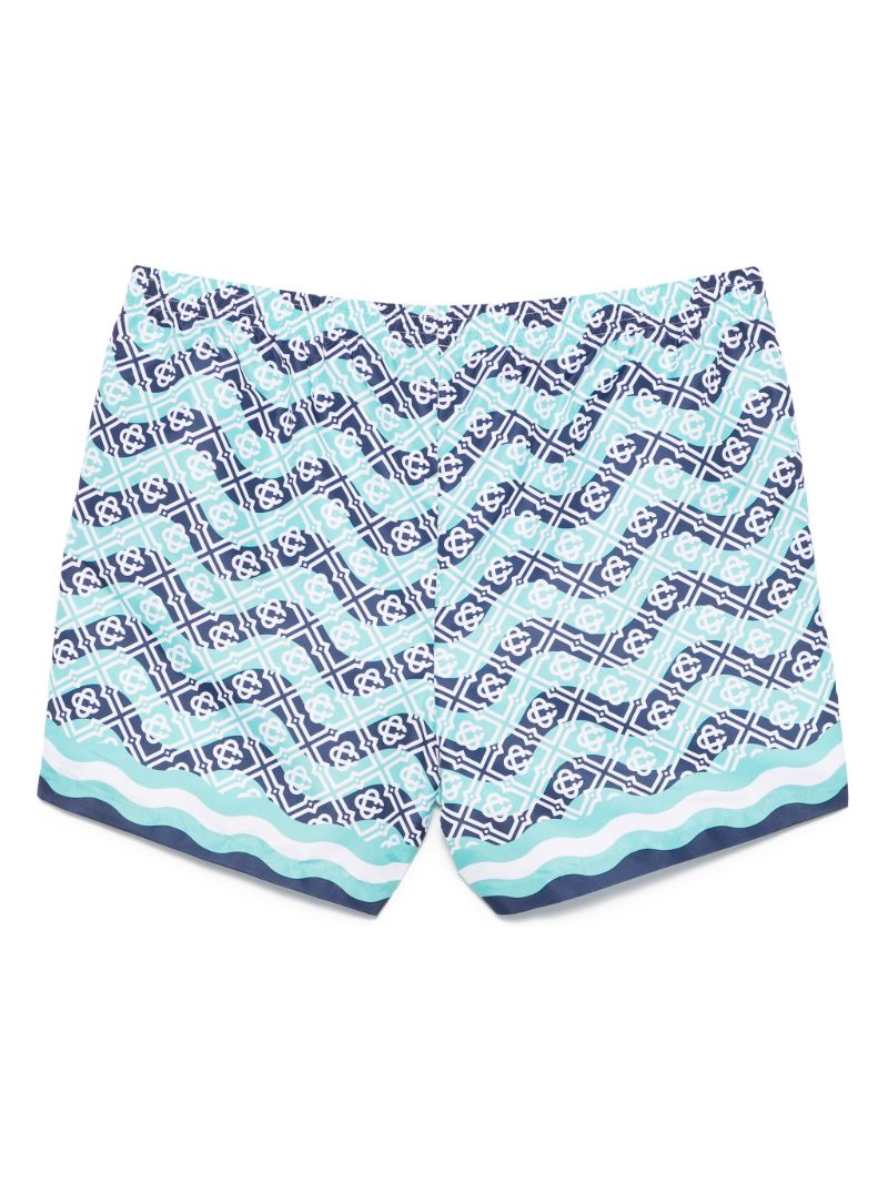 Blue Monogram-print Swim Shorts