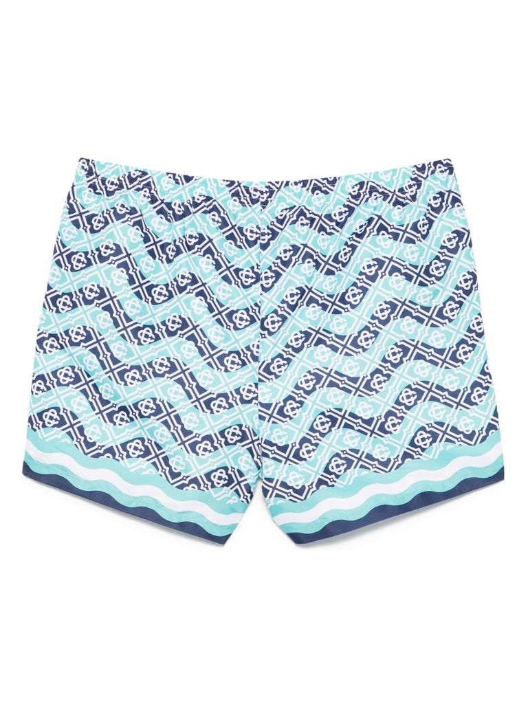 Blue Monogram-print Swim Shorts