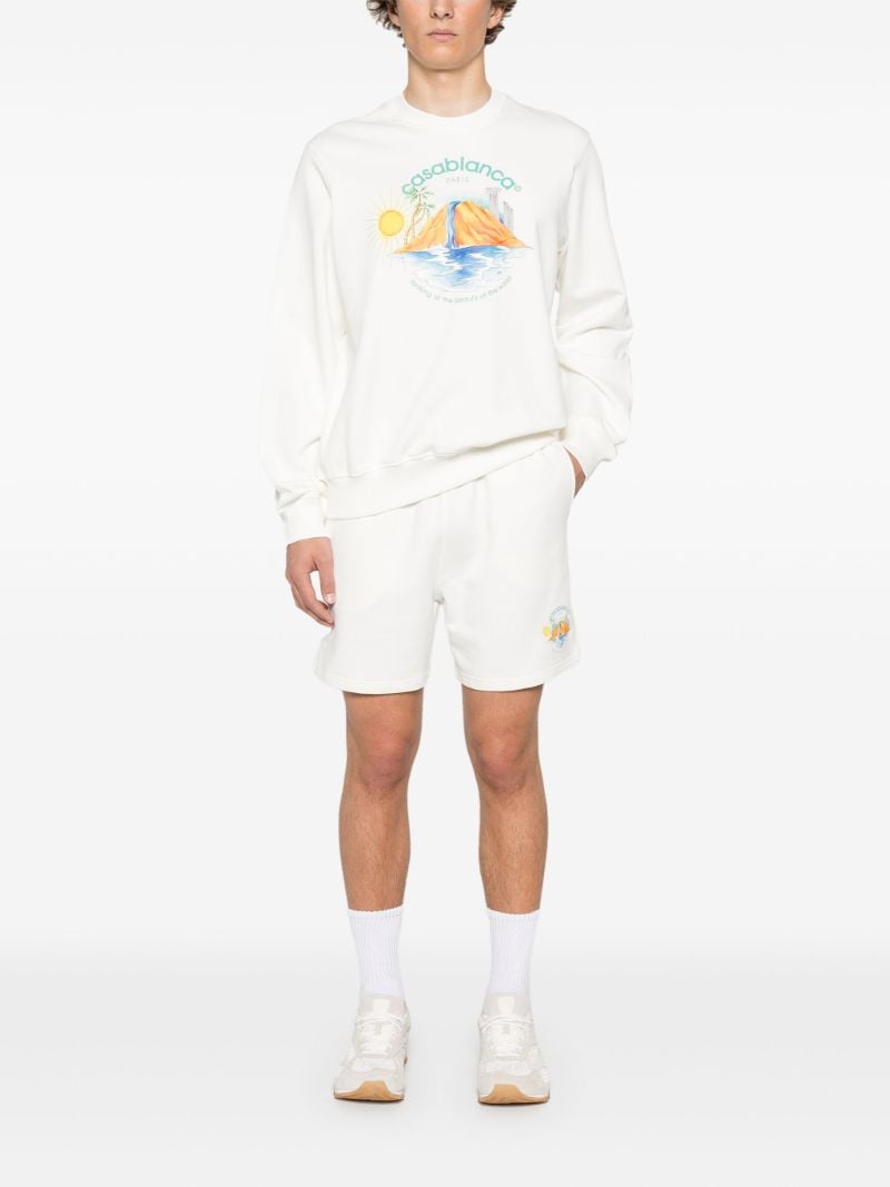 White Oasis Track Shorts