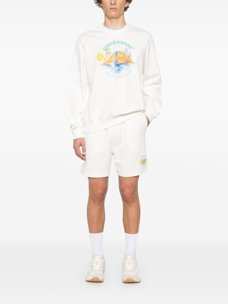 White Oasis Track Shorts