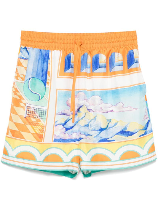 Orange Surreal Pool Shorts