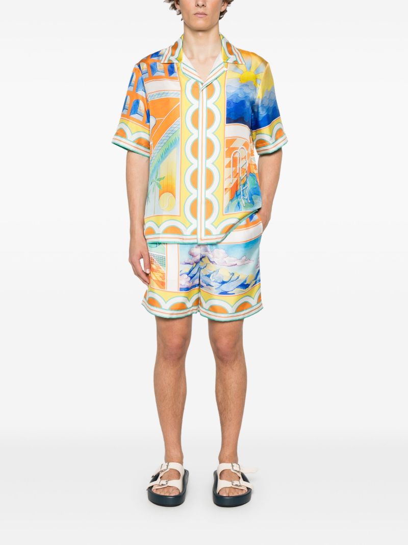 Orange Surreal Pool Shorts