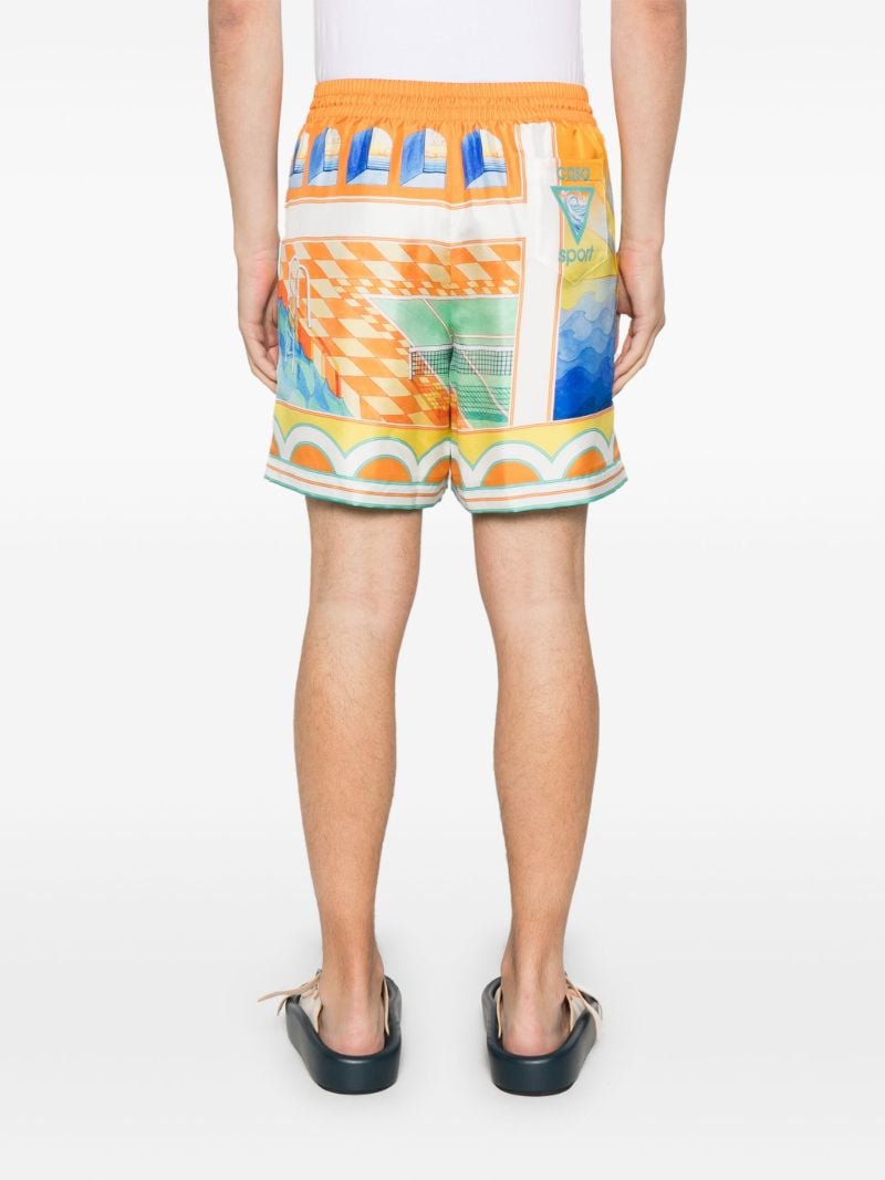 Orange Surreal Pool Shorts