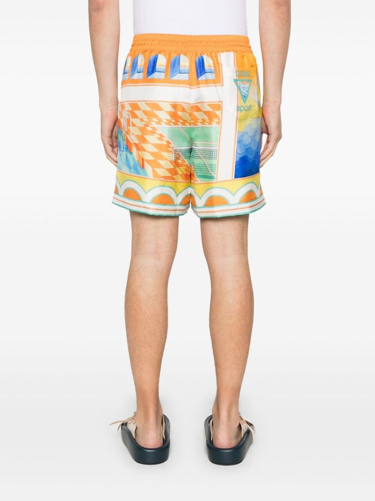 Orange Surreal Pool Shorts