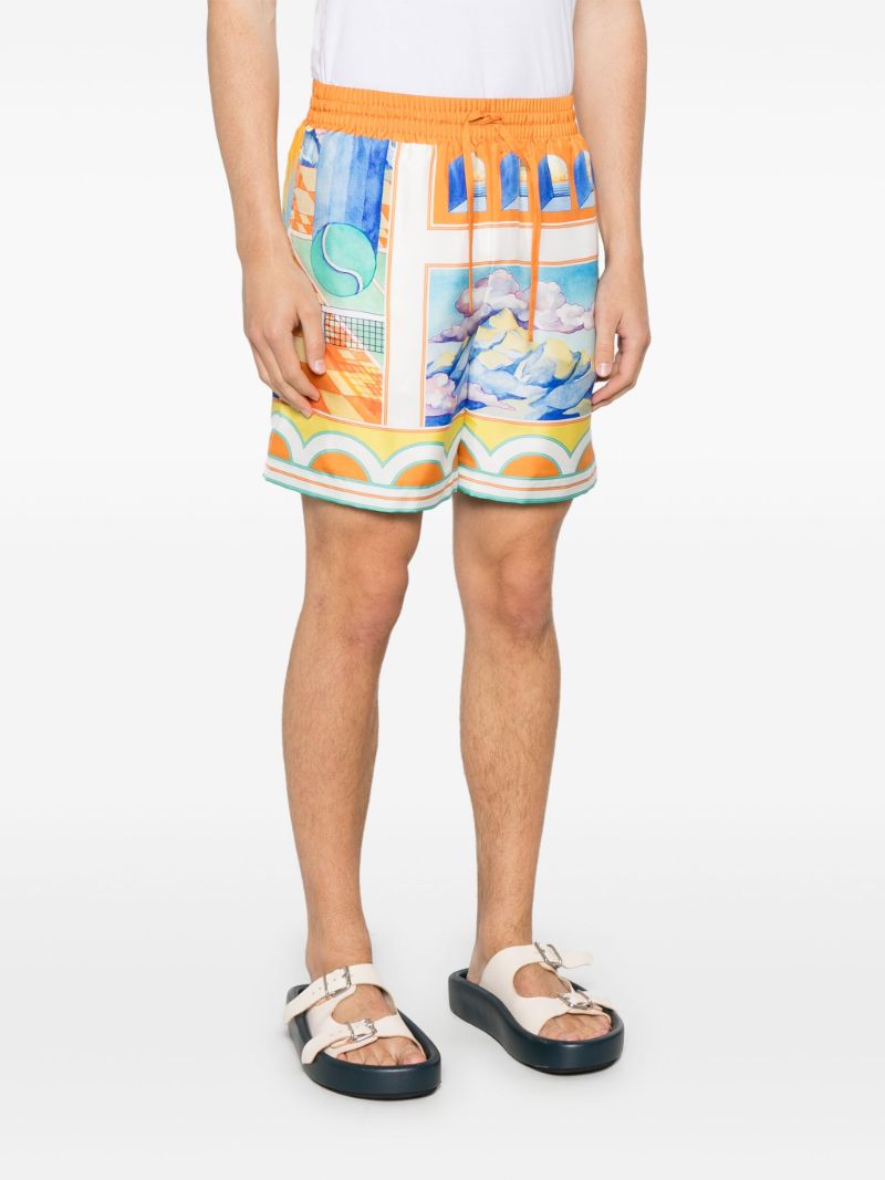 Orange Surreal Pool Shorts