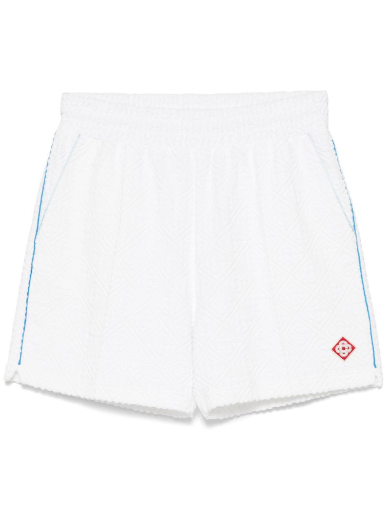 White Tennis Stripe Shorts