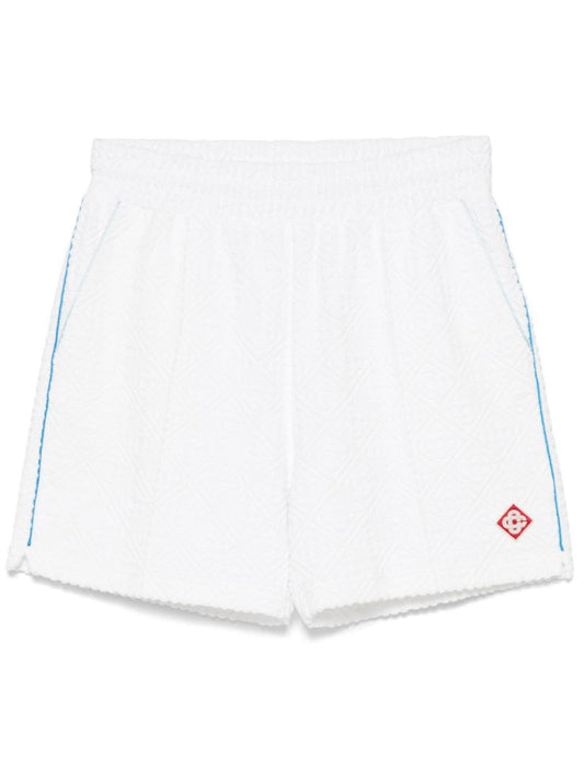 White Tennis Stripe Shorts